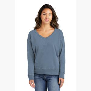 Garment Dyed V Neck Sweatshirt Thumbnail