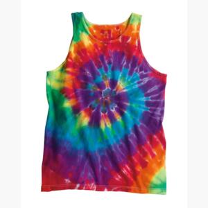 Multi-Color Spiral Tie-Dyed Tank Top Thumbnail