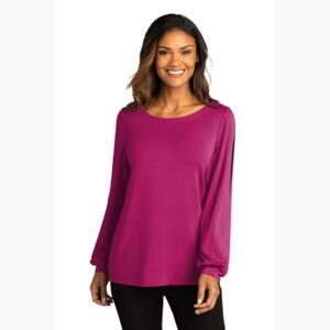 Women's Luxe Knit Jewel Neck Top Thumbnail