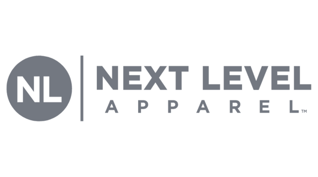 Grey-scale Next Level logo under brand we offers section
