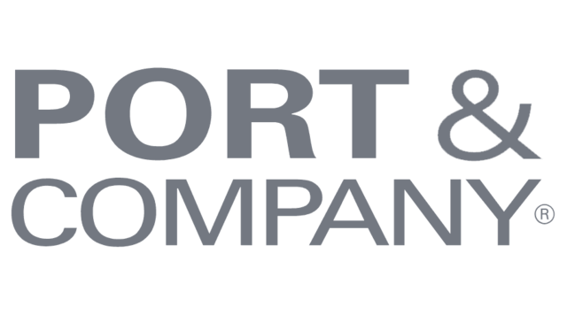 Grey-scale Port Company logo under brand we offers section