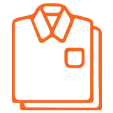 Image displaying an assortment of neatly folded t-shirts, highlighting the diverse range of products offered