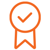 Icon with a quality assurance badge, representing our commitment to trustworthy and high-quality products