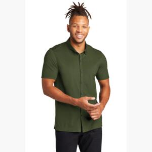 Stretch Pique Full Button Polo Thumbnail