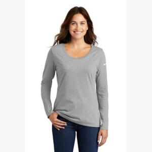 Ladies Core Cotton Long Sleeve Scoop Neck Tee Thumbnail